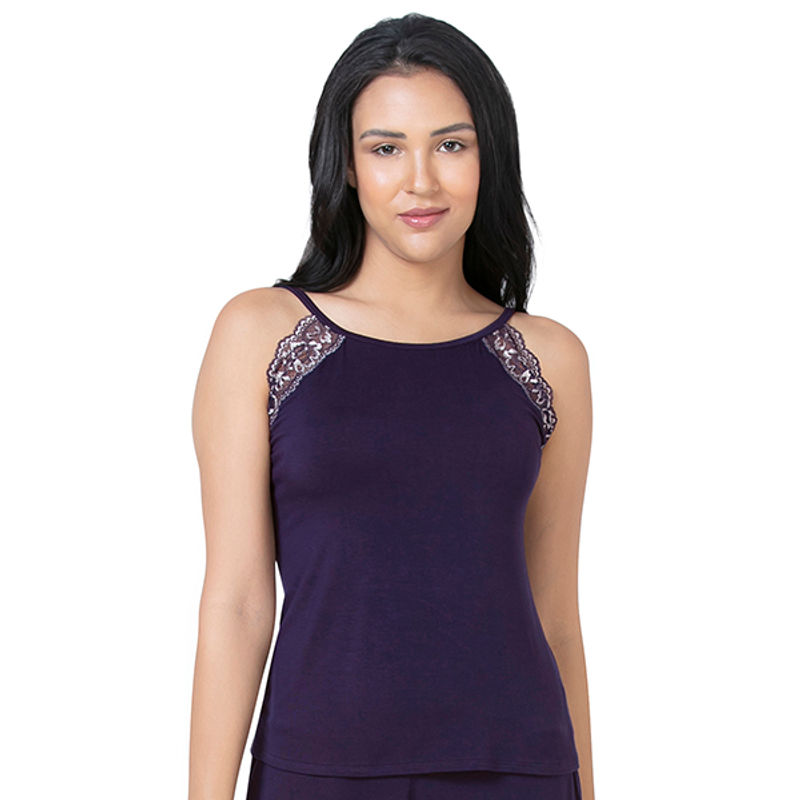 Amante Lace Touch Sleep Camisole - Blue (S)