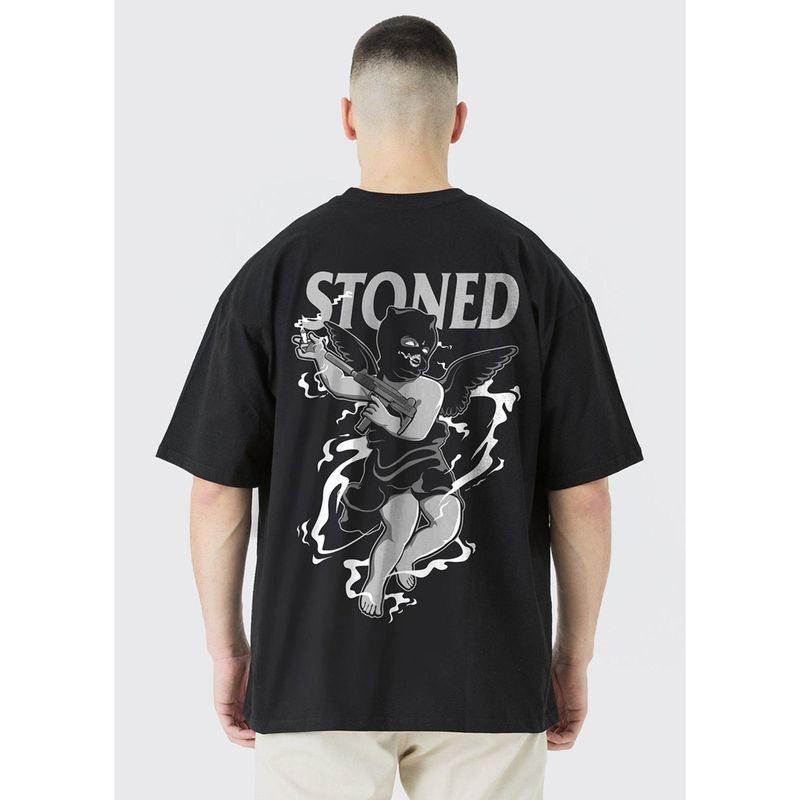 PRONK Devil Stoned Men Oversized Printed T-Shirt (S)