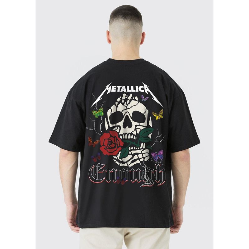 PRONK Enough Metallica Men Oversized Printed T-Shirt (L)