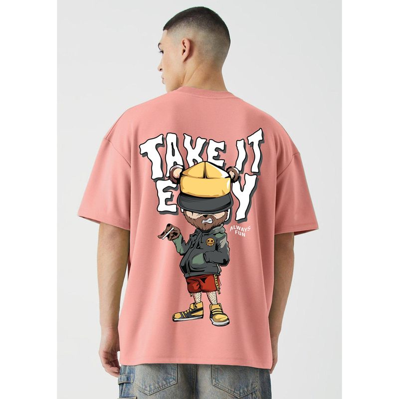 PRONK Chill Dude Men Oversized Printed T-Shirt (M)