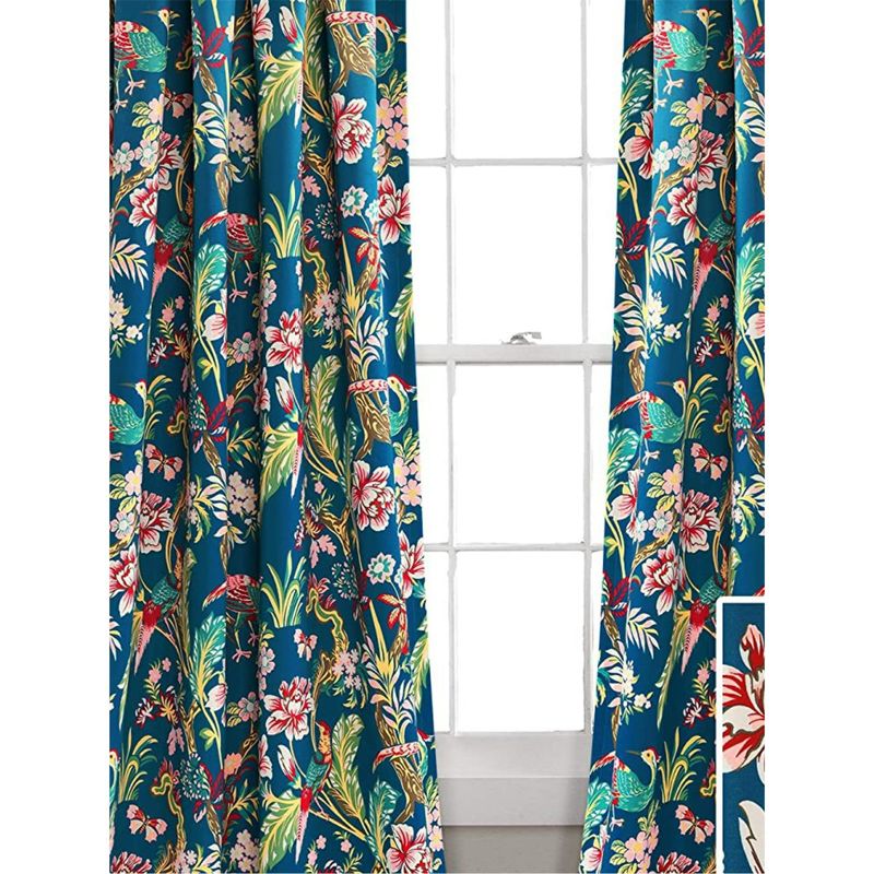 Urban Space Digital Blackout Curtains for Door 2 Piece - Knitangle Blue (Pack of 2) (7x4 feet)