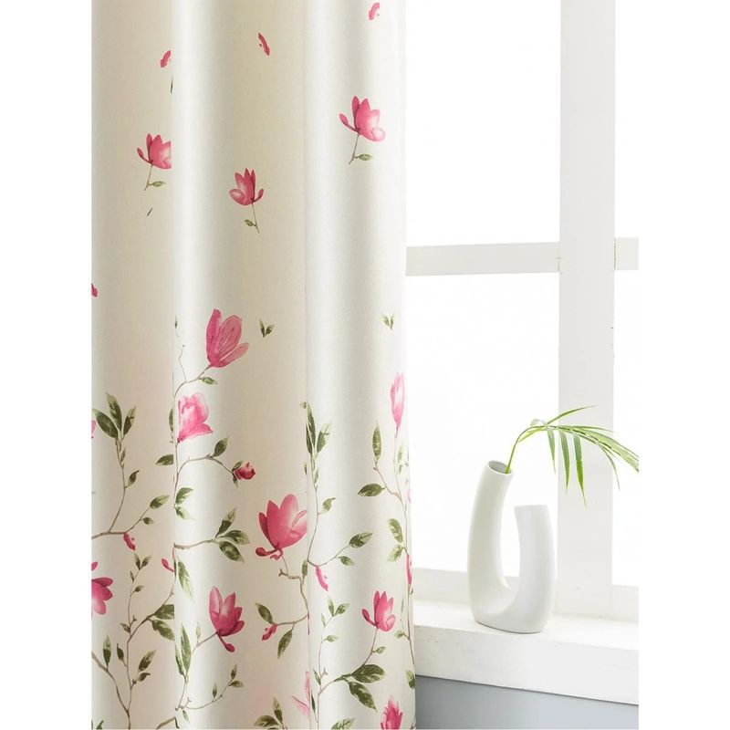 Urban Space Digital Blackout Curtains for Door 2 Piece - Carnation Pink (Pack of 2) (7x4 feet)