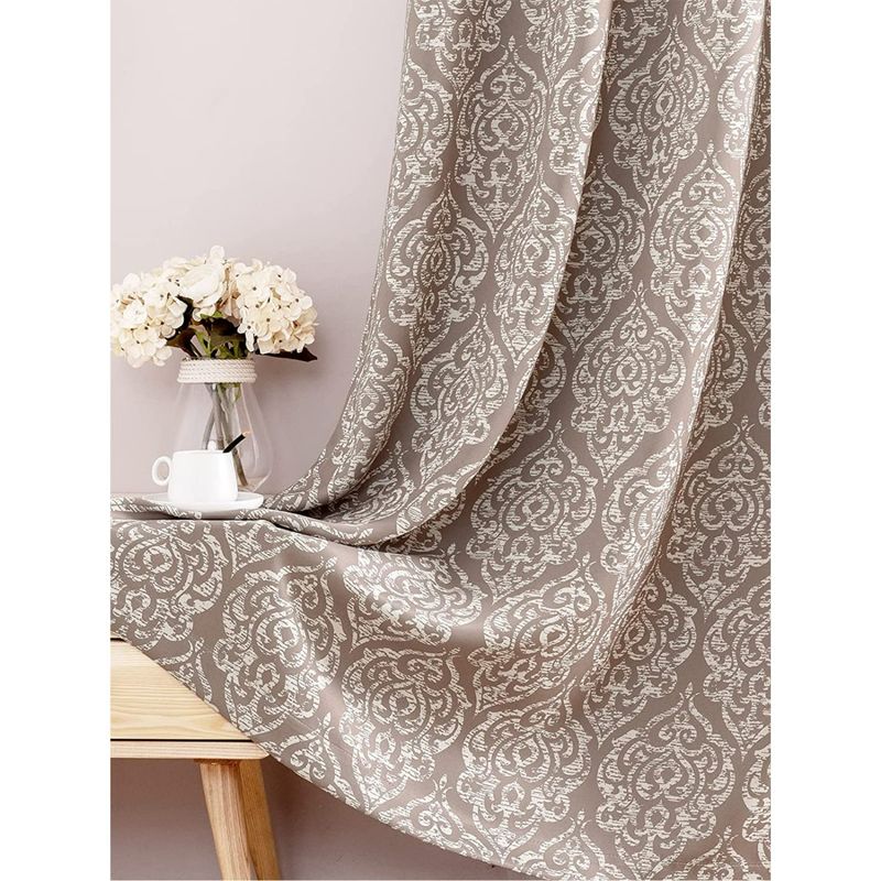 Urban Space Digital Blackout Curtains for Long Door 1 Piece - Soft Brown (8x4 feet)