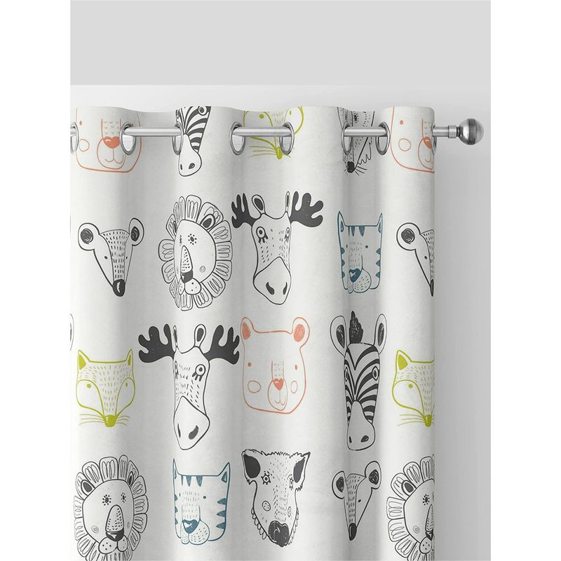 Urban Space Digital Blackout Curtains for Long Door 1 Piece - AnimalKingdom (8x4 feet)