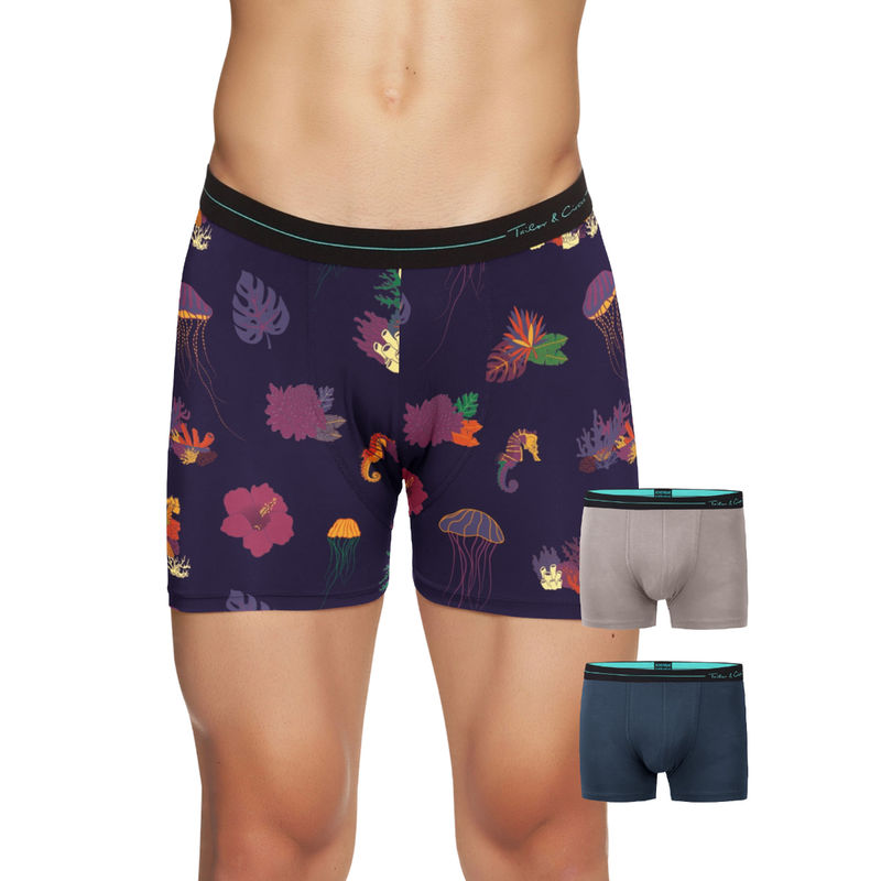 Tailor and Circus Pure Soft Anti-Bacterial Beechwood Boxer Briefs Multi-Color (Pack of 3) (S)