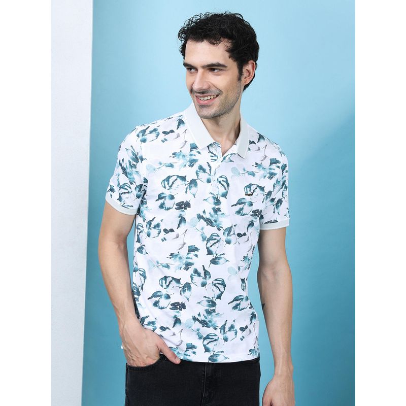 Crocodile Tropical Grunge All Over Print Polo Shirt In Navy (3XL)