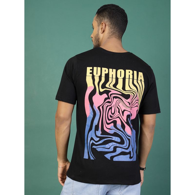 RIGO Men Black Jersey Oversized Printed T-Shirt (2XL)