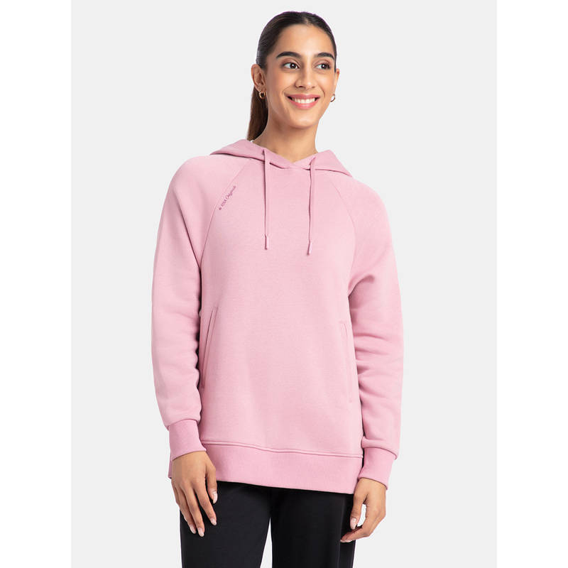 Jockey U107 Women Cotton Fleece Fabric Drop Shoulder Hoodie Sweatshirt - Lilas (S)