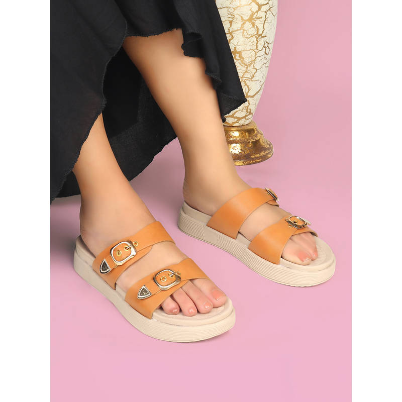 ELLE Women Tan Sandals (EURO 36)