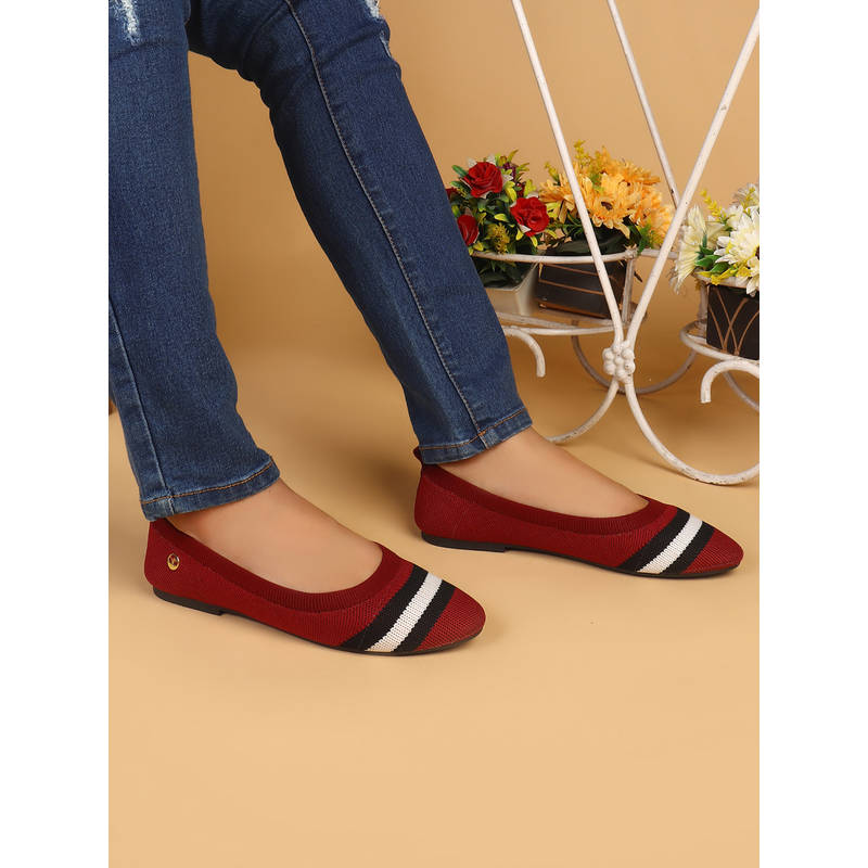 ELLE Women Maroon Ballerina (EURO 37)