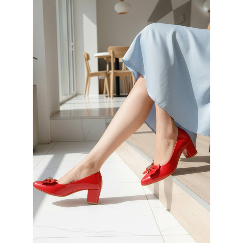 Iconics Women Red Pump Heels (EURO 36)