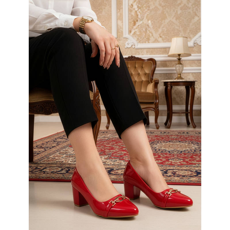 Iconics Women Red Pump Heels (EURO 36)