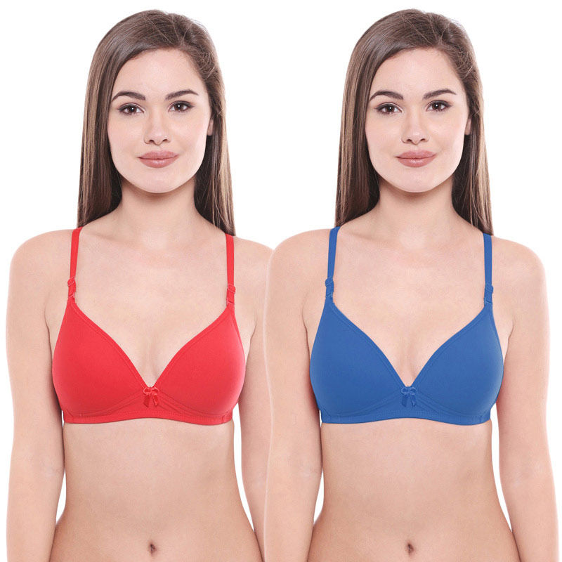 Bodycare Pack Of 2 Lightly Padded T-Shirt Bra - Multi Color (38B)