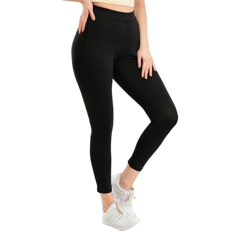 Body Smith Women Solid Black Tights (L)