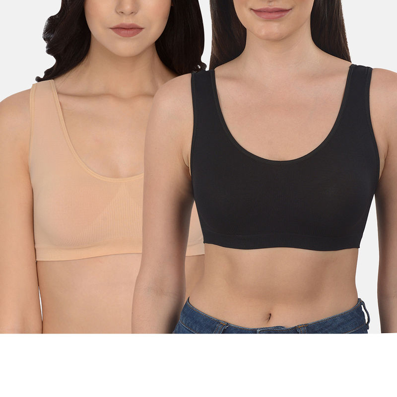 Mod & Shy Pack of 2 Solid Teenager Slip on Bra - Multi-Color (34C)