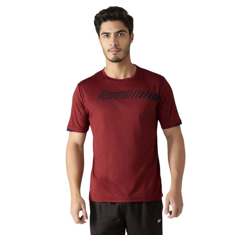 Black Panther Men Maroon Actifit Activewear T-Shirt (M)