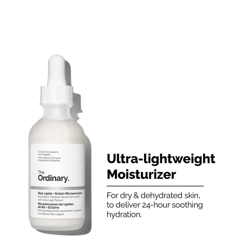 The Ordinary Rice Lipids + Ectoin Microemulsion - Light Weight Face Moisturizer