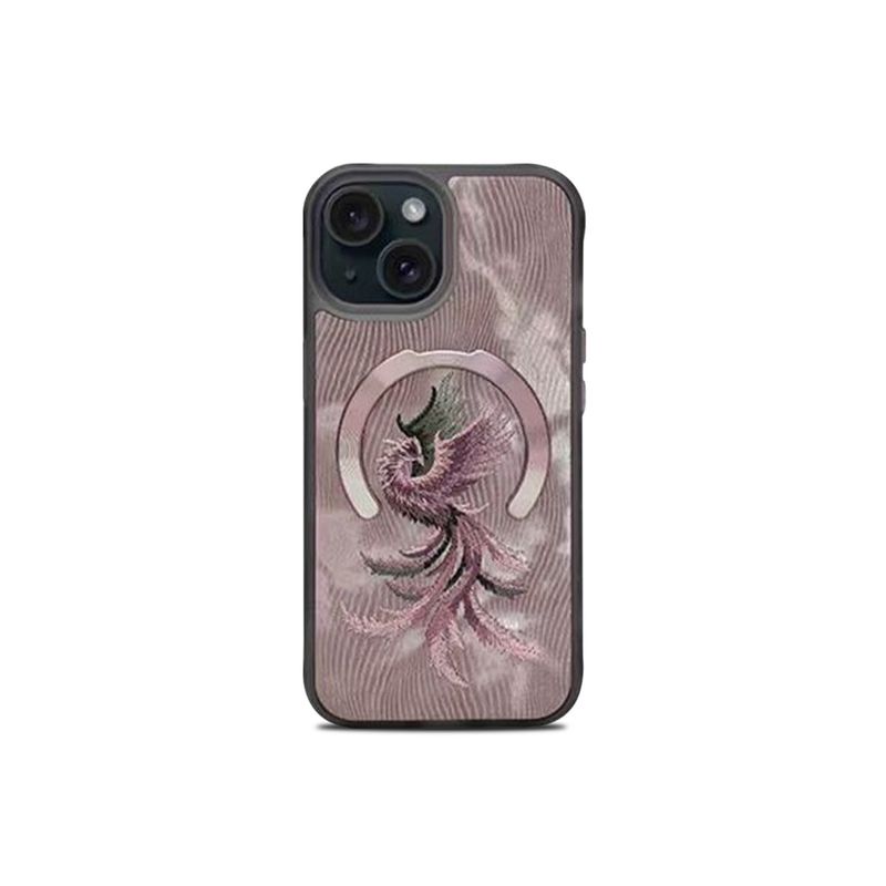 Treemoda Phoenix Embroidered Leather MagSafe Case (iPhone 15)