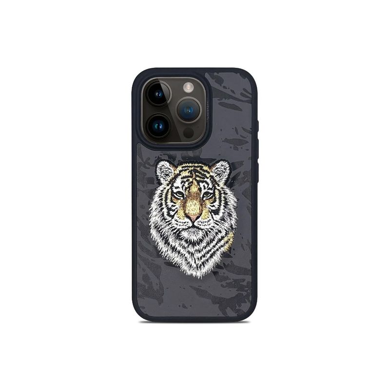 Treemoda Polo Tiger Embroidered Leather Back Case (iPhone 15 Pro)