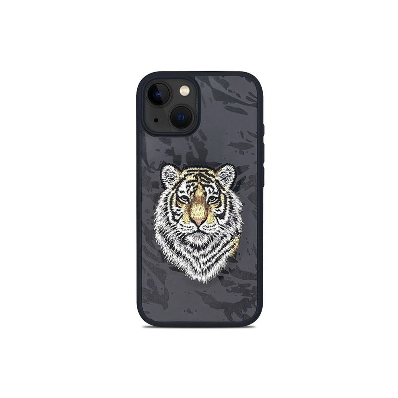 Treemoda Polo Tiger Embroidered Leather Back Case (iPhone 15)