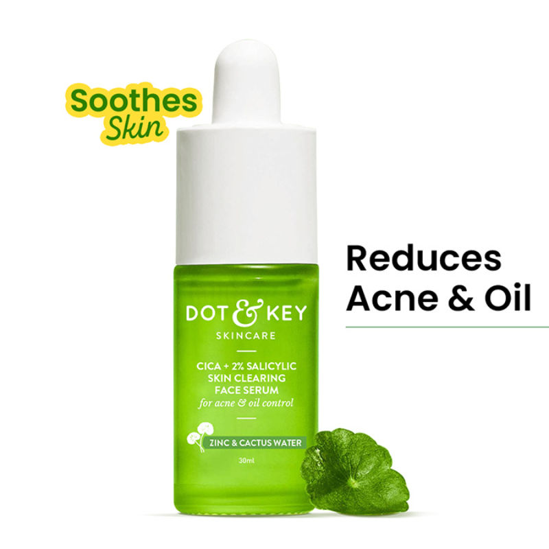 Dot & Key Cica + 2% Salicylic Skin Clearing Face Serum, With Zinc & Cactus Water, Acne & Oil Control