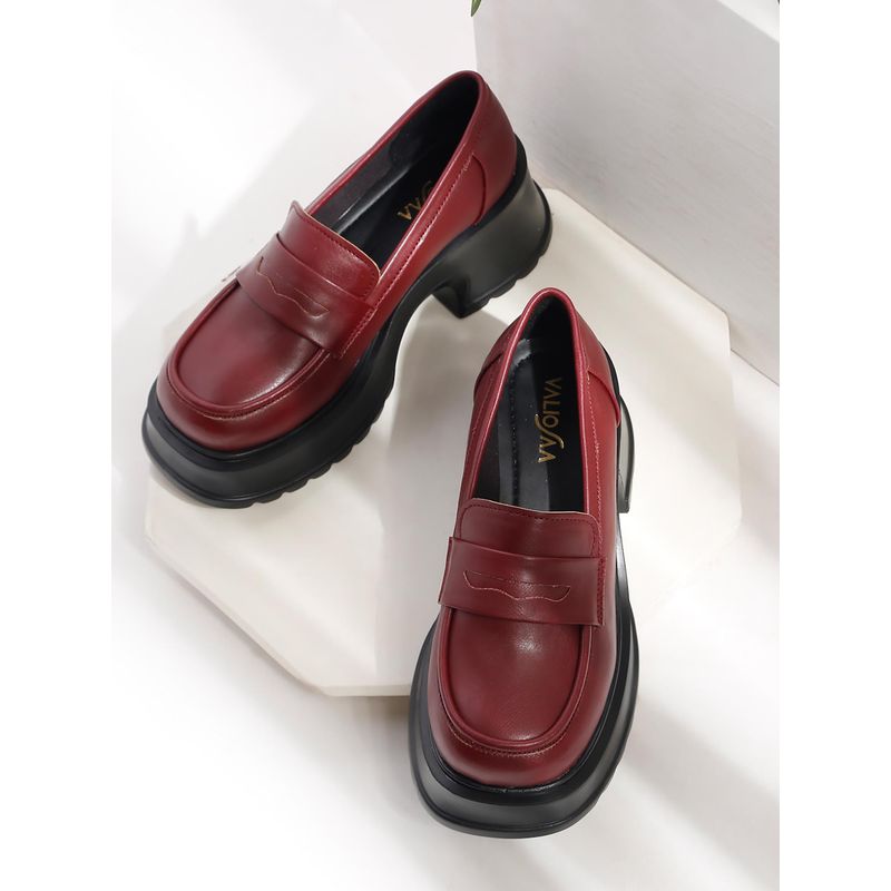 VALIOSAA Maroon Smart Loafers (EURO 35)