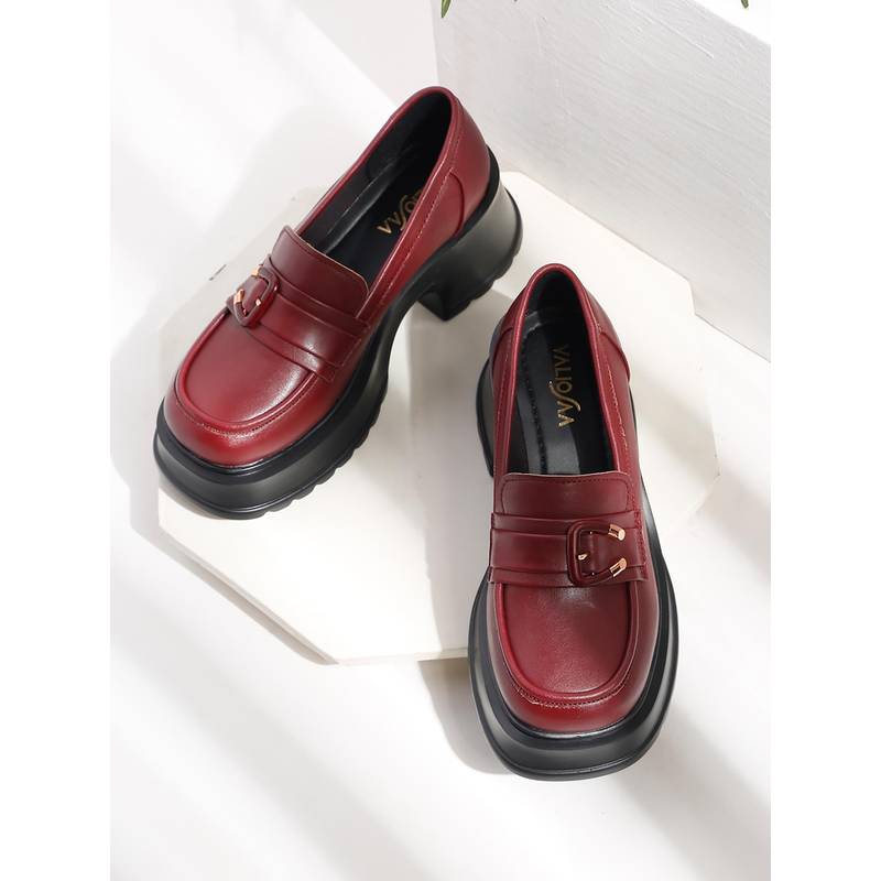 VALIOSAA Maroon Smart Loafers (EURO 35)