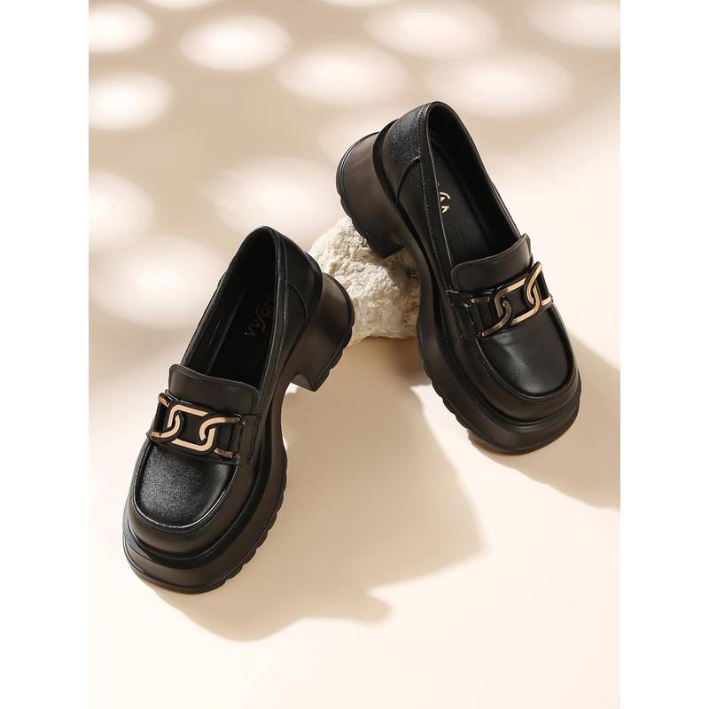 VALIOSAA Black Smart Casual Loafers (EURO 35)