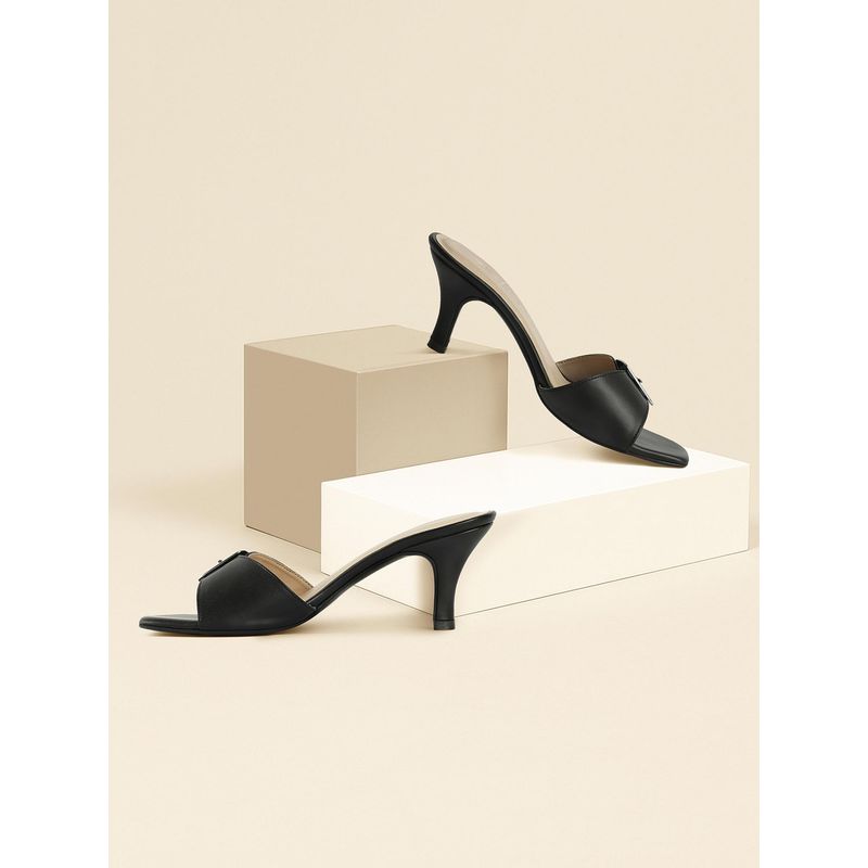 London Rag Women Buckle Detail Stilettos Heels - Black (EURO 36)