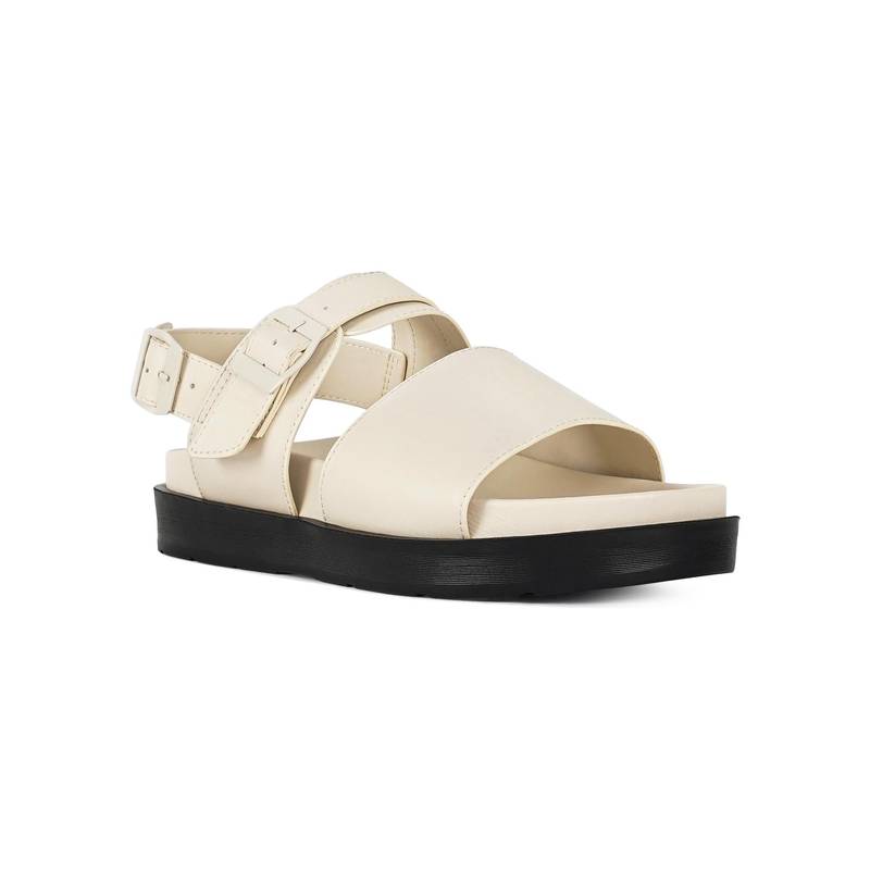 London Rag Women Pin Buckle Platform Sandals - Beige (EURO 38)
