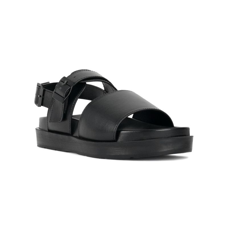 London Rag Women Pin Buckle Platform Sandals - Black (EURO 38)