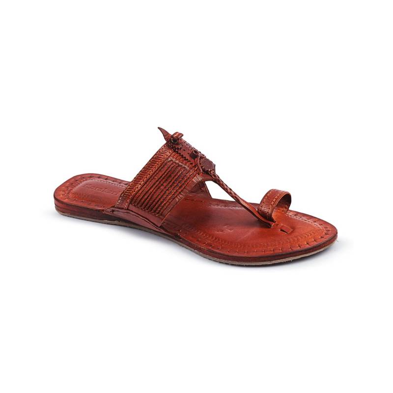Korakari Back to Our Roots Kolhapuris Tan Braided (UK 4)