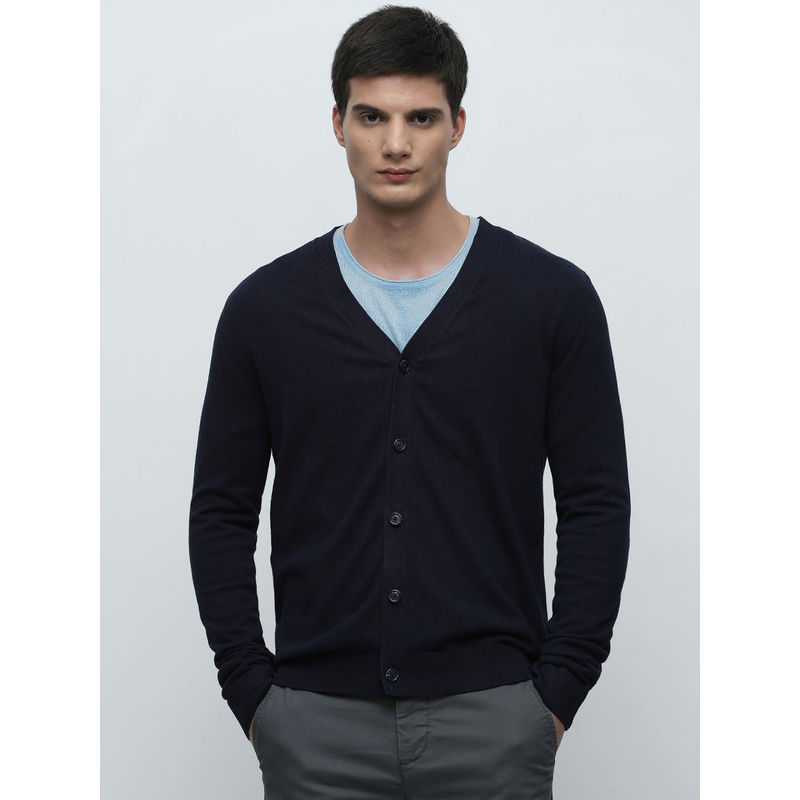 Selected Navy Blue Knitted Cardigan (M)