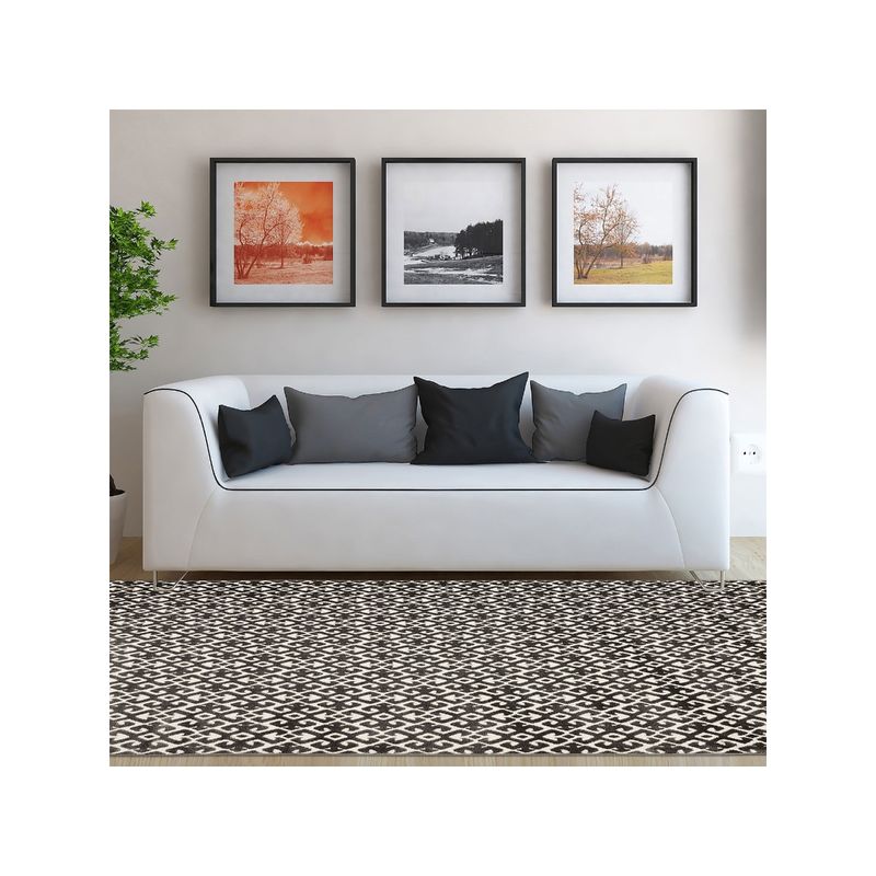 OBSESSIONS Anti-Static Geometric Indoor Carpet, Brown (4 x 6 Feet)