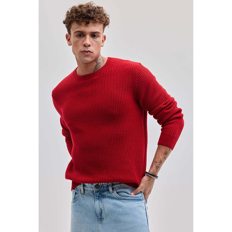 Snitch Red Fisherman Knit Sweater (S)