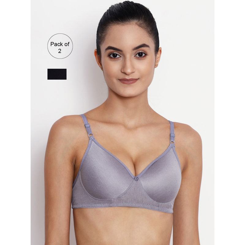 Abelino Pack Of 2 Non-wired Lightly Padded T-shirt Bras. - Multi-Color (40B)