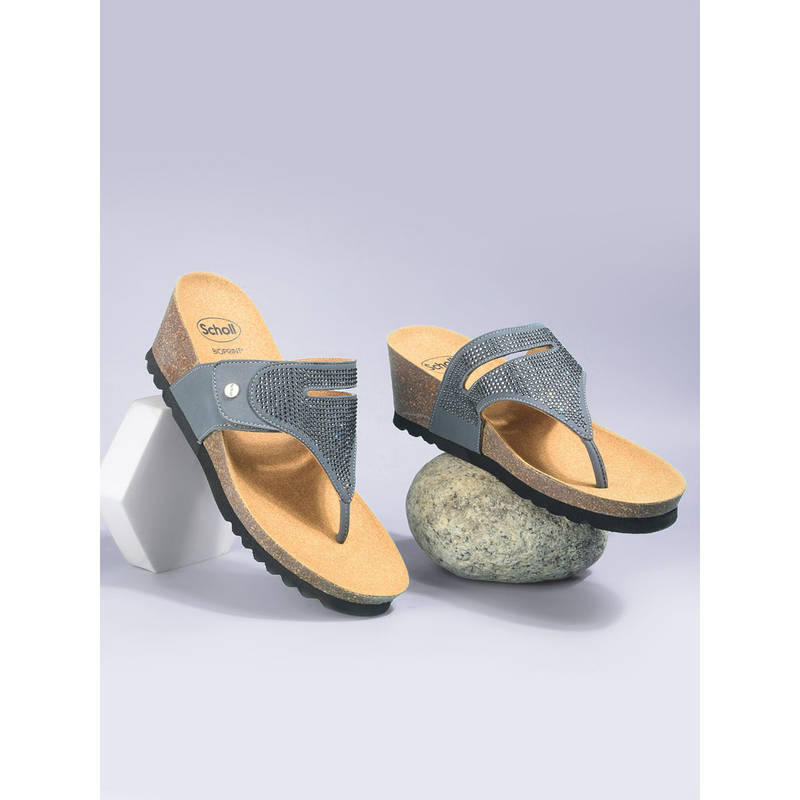 Scholl Grey Womens Wedge Heels (UK 5)