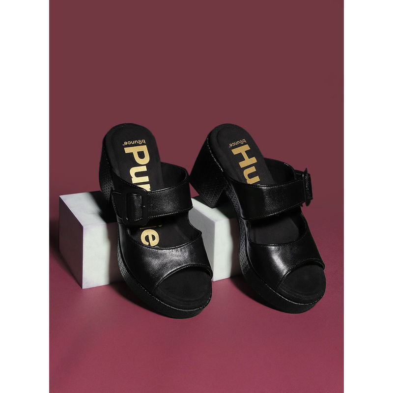 Hush Puppies Black Womens Sandals Heels (UK 7)