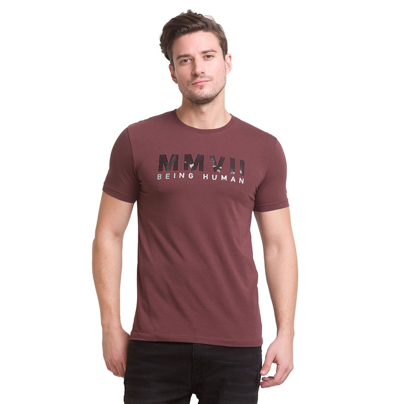 Being Human Men Half Sleeve T-Shirt (M)