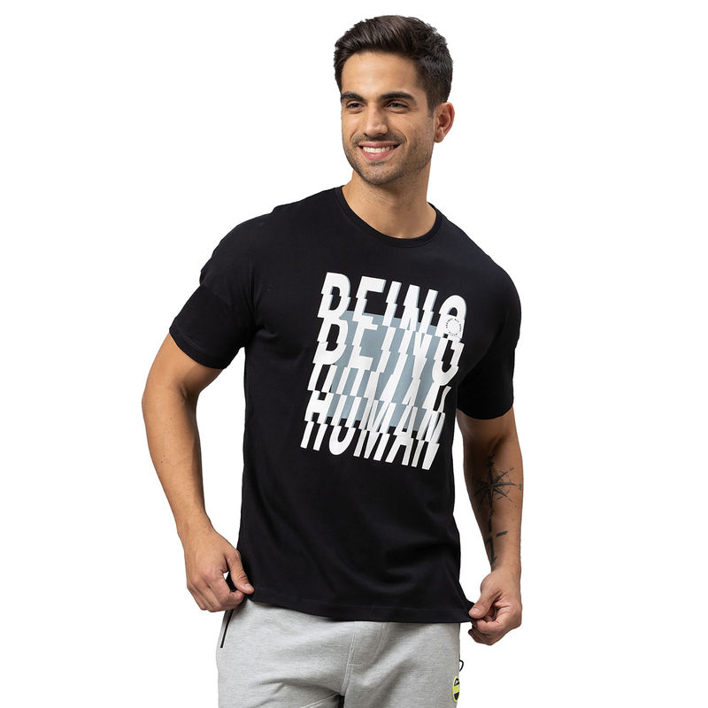 Being Human Men Half Sleeve T-Shirt (L)
