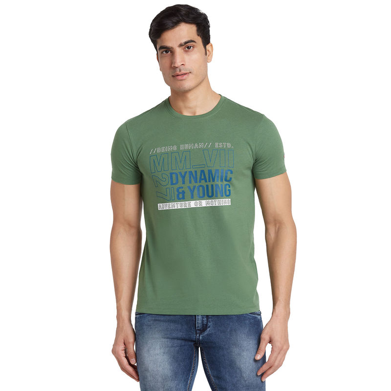 Being Human Men Half Sleeve T-Shirt (S)