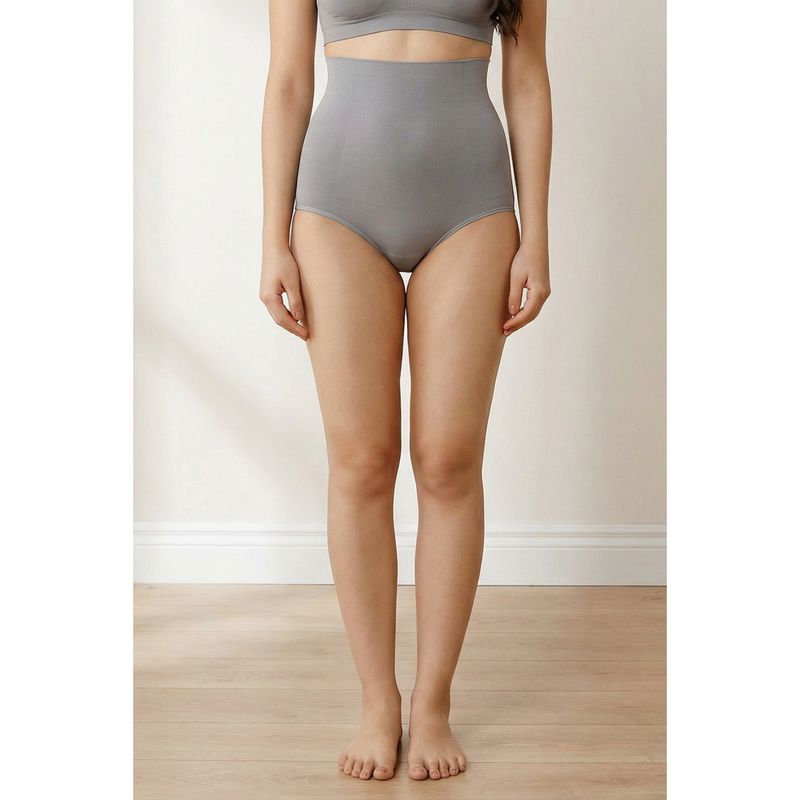 Zivame Everyday Shaping Cotton Midwaist Seamless Hipster Panty - Grey (M)