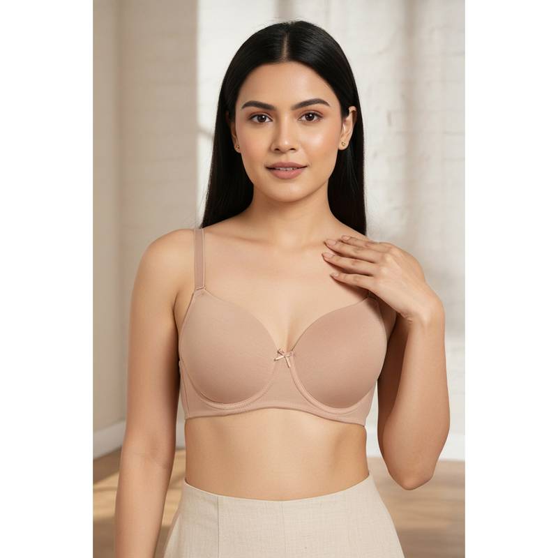 Zivame Padded Wired T-Shirt Bra - Skin (36C)