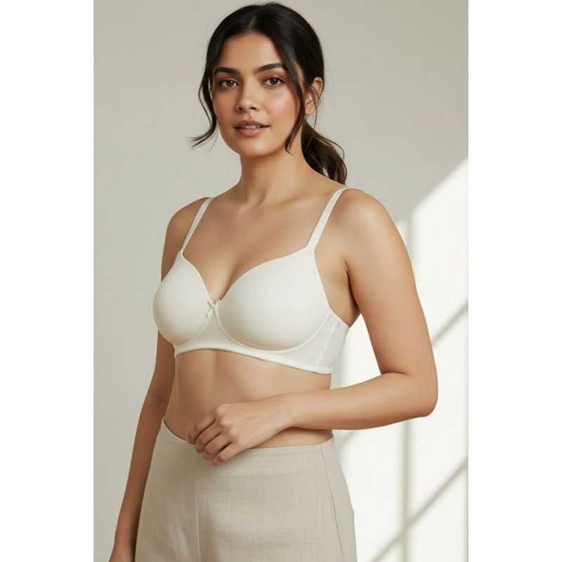 Zivame Padded Wirefree T-Shirt Bra - White (34B)