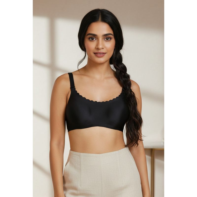 Zivame Wirefree Non Padded Miracle Bra- Jet Black (38B)