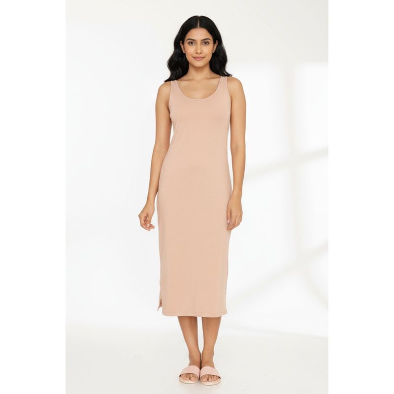 Zivame Mid-Calf Length Slip - Skin (M)