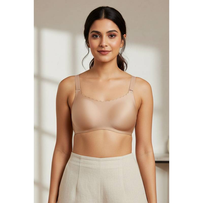 Zivame Wirefree Non Padded Miracle Bra - Cuban Sand (34B)