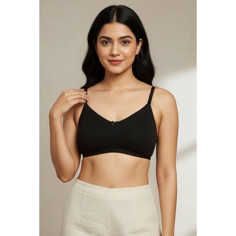 Zivame Rosaline Single Layered Wirefree T-Shirt Bra - Black (34D)