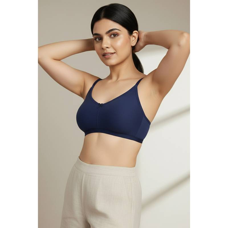 Zivame Rosaline Single Layered Wirefree T-Shirt Bra - Blue (36D)