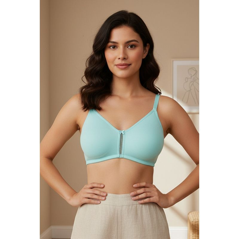 Zivame Rosaline Double Layered Non Wired 3/4th Coverage Bra - Aruba Blue (34C)